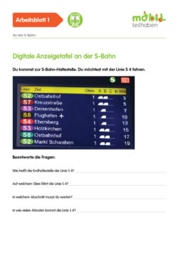 Mobil Teilhaben Verkehrserziehung Geistige Behinderung Bahn Fahren Lernen Am Bahnhof Ab Digitale Anzeigetafel S Bahn