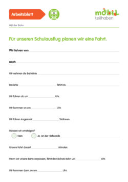 Mobil Teilhaben Verkehrserziehung Geistige Behinderung Bahn Fahren Lernen Bahnfahrplan Ab Schulausflug