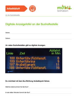 Mobil Teilhaben Verkehrserziehung Geistige Behinderung Bus Fahren Lernen Bushaltestelle Ab Digitale Anzeigetafel