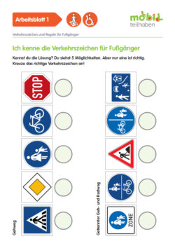 Mobil Teilhaben Verkehrserziehung Geistige Behinderung Fussgaenger Rollstuhlfahrer Verkehrszeichen Regeln Ich Kenne Vz