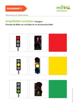 Mobil Teilhaben Verkehrserziehung Geistige Behinderung Grundlagen Wahrnehmung Im Straßenverkehr Ab Ampelfarben Zuordnen