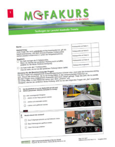 Mofakurs Testbogen Medien Sekundarstufe Verkehrserziehung Mobilitaetsbildung