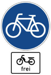 Mofakurs Verkehrszeichen 237 Radweg Zusatzzeichen Mofas Frei