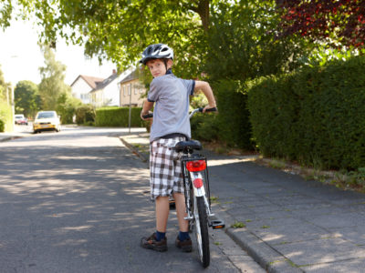 Aufsteigen aufs Fahrrad