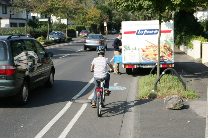 Radschulweg Radwege Stadt Zugeparkter Radweg Gefahren Sekundarstufe Verkehrserziehung Mobilitaetsbildung