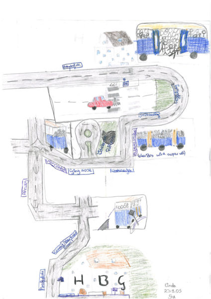 Radschulweg Unterrichtsanregung Mein Schulweg Gezeichnet Kunst Sekundarstufe Verkehrserziehung Mobilitaetsbildung