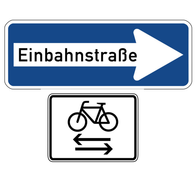 Radschulweg Unterrichtsanregung Verkehrszeichen 220 20 Einbahnstraße Rechts In Beide Richtungen Frei