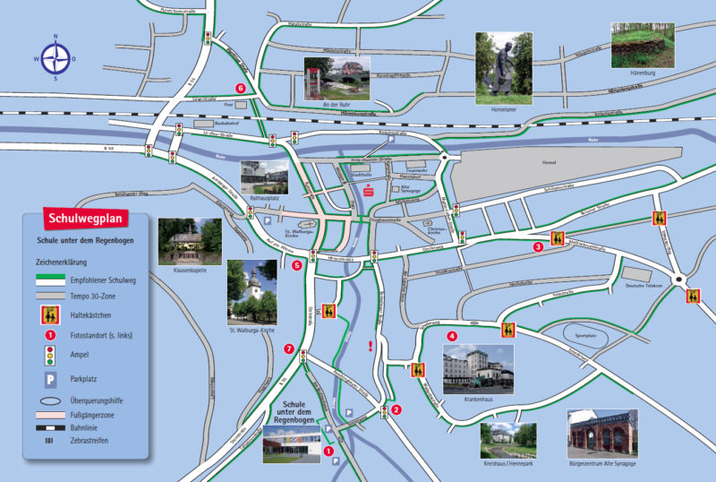 Schulweg Schulwegplan Meschede Verkehrserziehung Grundschule Schulwegsicherheit Gefahren