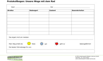 Vms Ab Protokollbogen Unsere Wege Mit Dem Rad