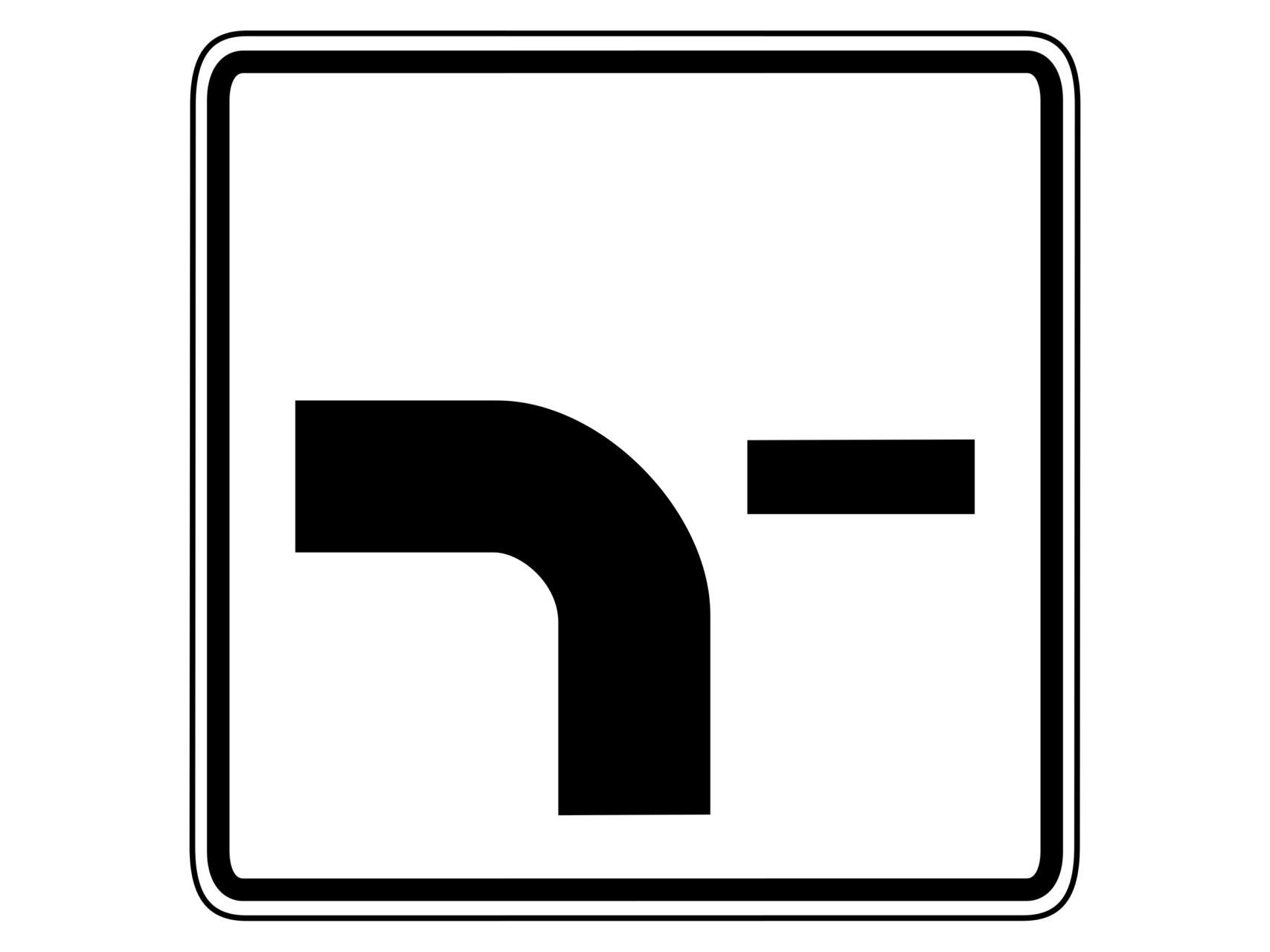 Verkehrszeichen 1002-13 – Verlauf der Vorfahrtsstraße an Einmündungen (von  unten nach links, Einmündung von rechts) - VMS Verkehrswacht Medien &  Service GmbH